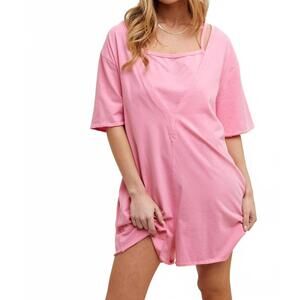 NEW WISHLIST lounging around romper in pink